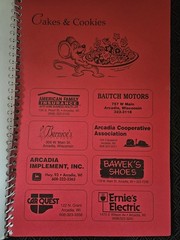 1998 Arcadia Holiday Cookbook Wisconsin 88 Pages Spiral Community Recipes