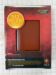 NLT Study Bible New Living Translation TuTone Brown & Tan LeatherLike Boxed EUC