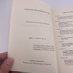 Faith and the Sources of Faith Catholic Scholars Theology 1985 PB