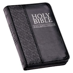 KJV Holy Bible Mini Pocket Bible Zippered Black Faux Leather – Imitation Leather