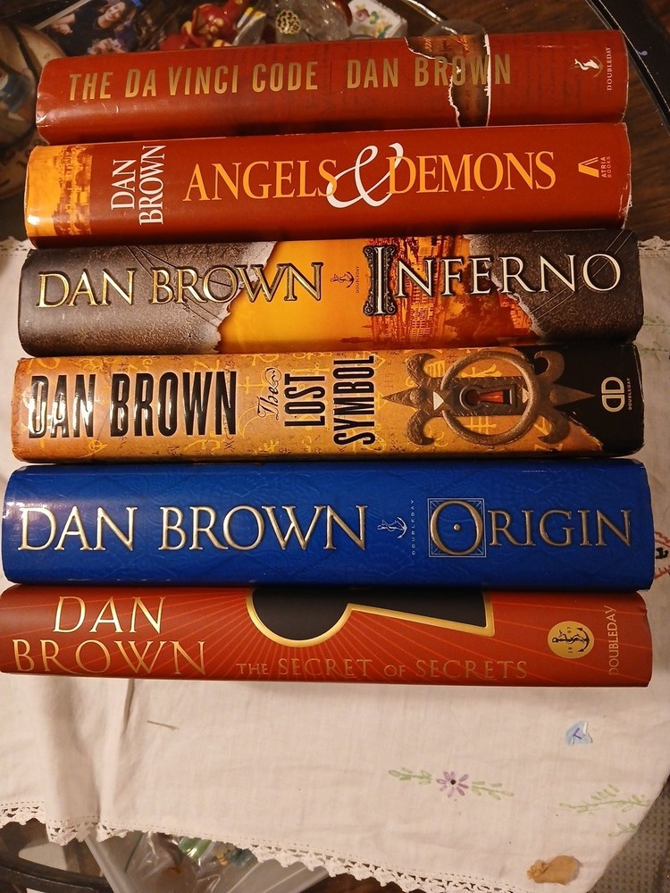 Dan Brown 6 Book Lot Hardcover Robert Langdon Series Set Volumes 1-6