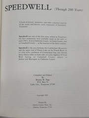Speedwell Through 200 Years HC Bonnie Page 1985 Rural Town in Tennessee