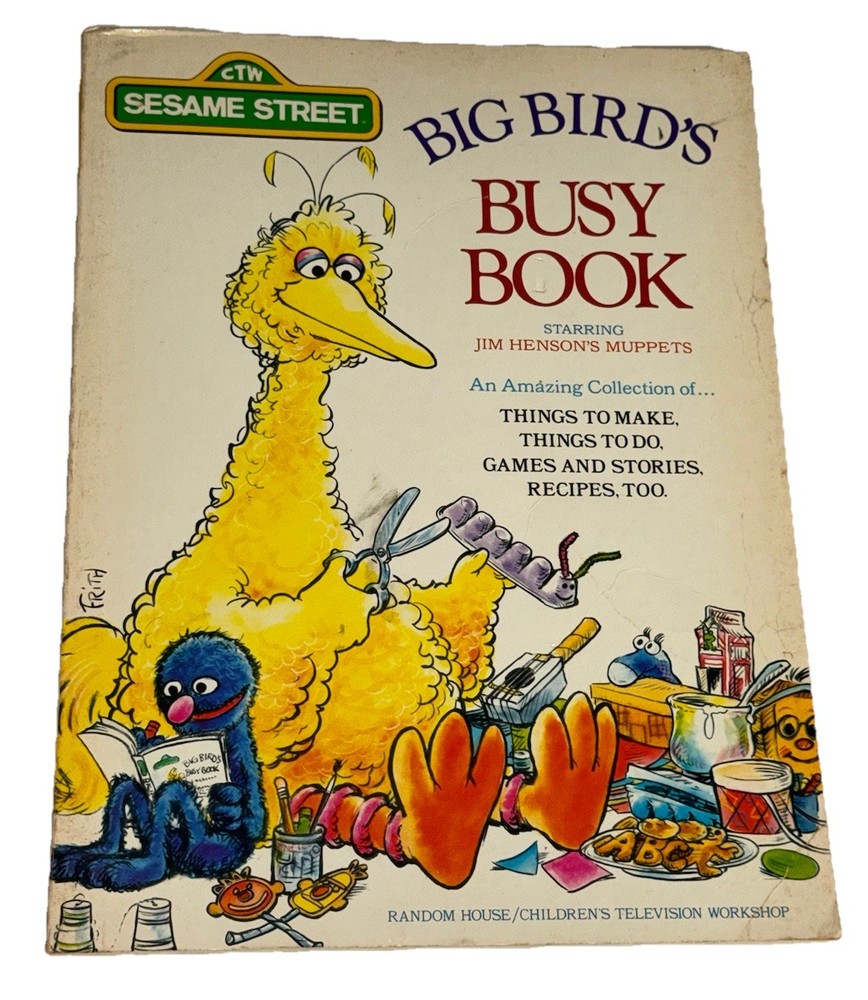 Big Bird’s Busy Book CTW Sesame Street Muppets Vintage Random House 1975 Unused!
