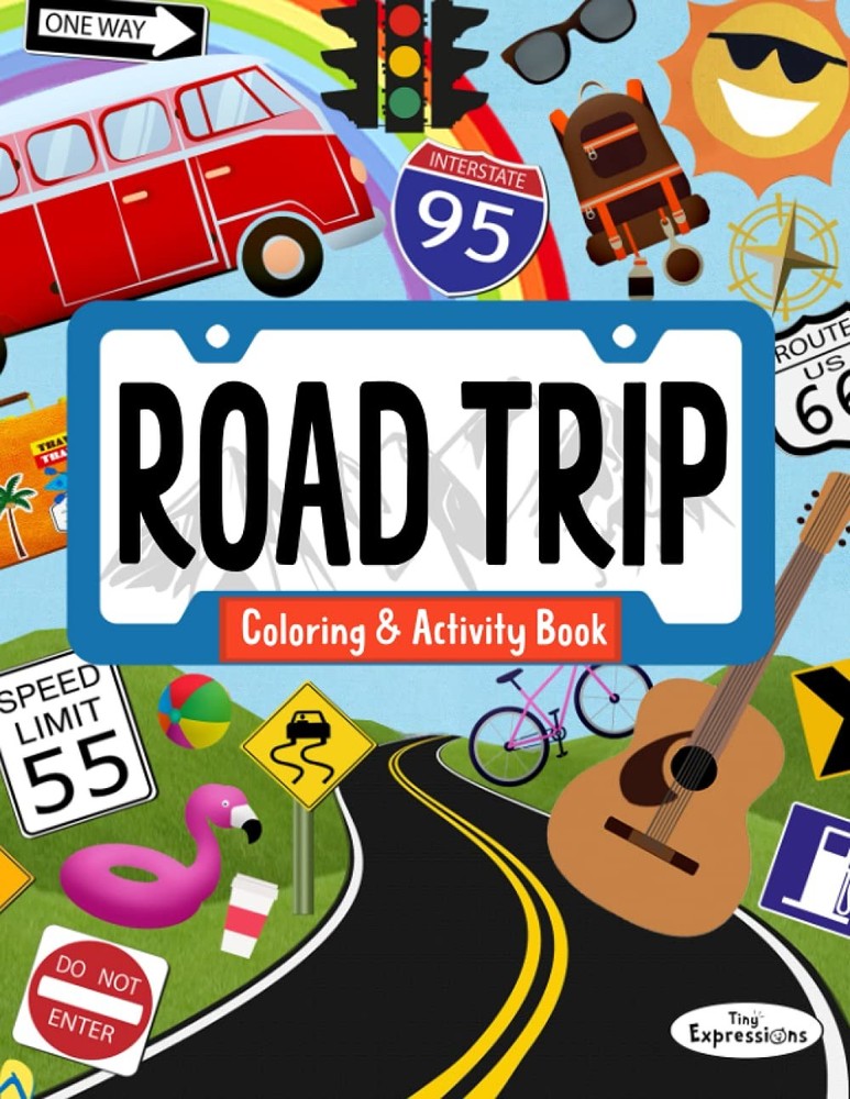 USA Road Trip Coloring & Activity Book for Kids: 30+ Pages of Coloring Activ…