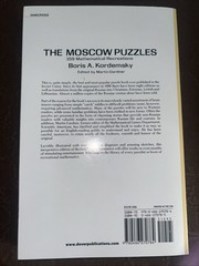 Moscow Puzzles : 359 Mathematical Recreations by Boris A. Kordemsky Paperback