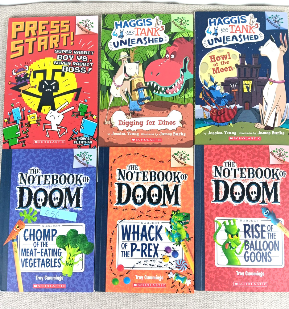 Branches 6 Book Lot For Boys (Press Start, Haggis & Tank, Notebook)PB(1708-29)