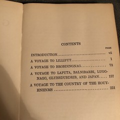 Gulliver’s Travels by D. Swift. Leather Hardback 1932. Binding Loose. 304 Pages