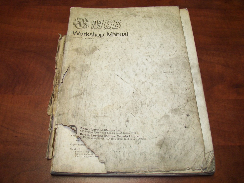 Original Workshop MG MGB Manual AKM 3524