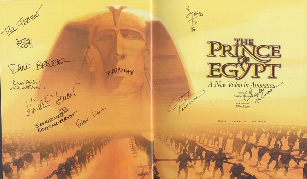 DreamWorks THE PRINCE OF EGYPT Art Book Signed by 10 SUPERVISING ANIMATORS, 1998
