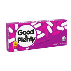 GOOD and PLENTY Licorice Fat Free, Candy Boxes, Vegetarian, 6 Oz (12 Count)