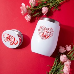 Unique 12 oz Stainless Steel Tumbler & Love Basket Gift for Special Occasions
