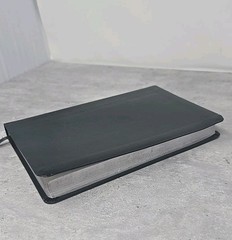 NIV Thinline Red Letter Edition Black Bible 2011 Zondervan Leathersoft Silver