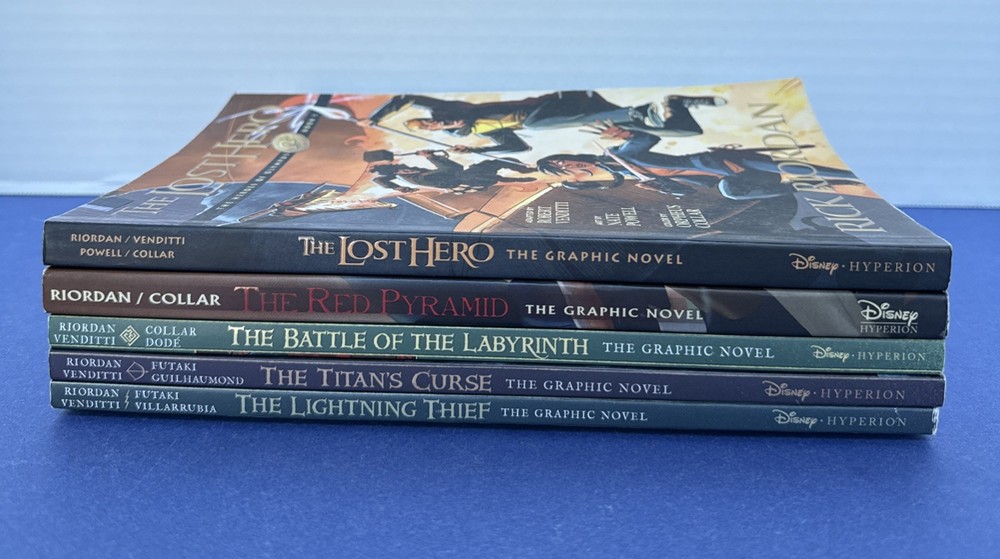 Lot of 5 ~ PB Books ~ GRAPHIC NOVELS ~ Rick Riordan ~ Percy Jackson ~ Heroes