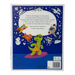 Robots, Racers, Dinosaurs Coloring Secret Messages Book & Pen Over 30 Pages