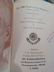 The 108 Names of Sri Bhagavan (Ramana Ashtothra) 1984 Eastern philosophy religio