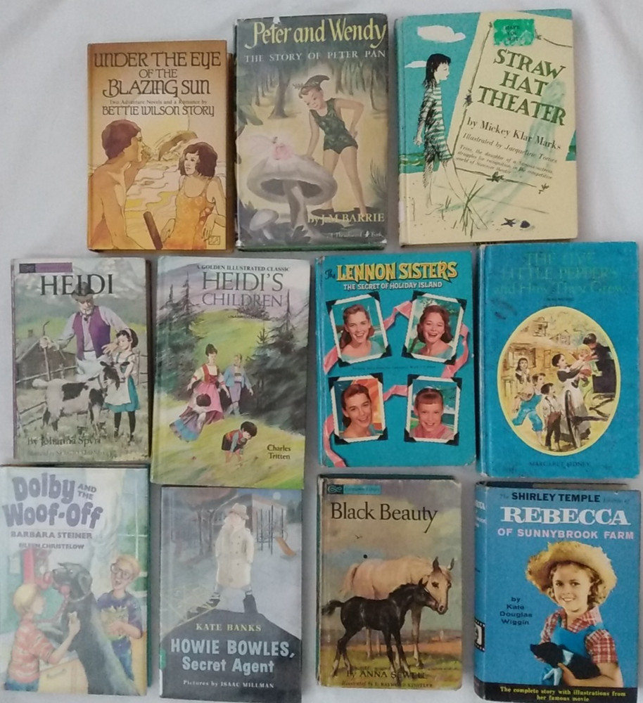 11 Book Youth Blazing Sun Peter Wendy Straw Hat Howie Lennon ShirleyTemple Heidi