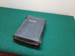 Vintage National Holy Bible Gold Seal Home Edition KJV Black Leatherbound