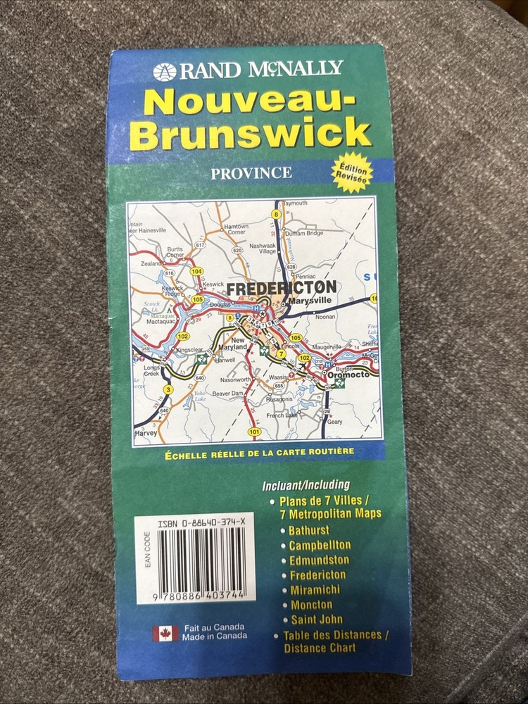 Rand McNally Map – New Brunswick 2004 – English & French – Vintage Canada