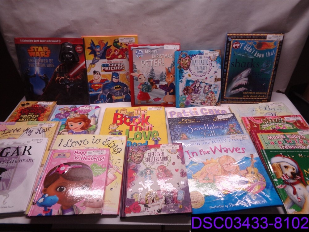 Qty = 29 Mixed Children’s Books. Star Wars, Strawberry Shortcake, Max & Ruby