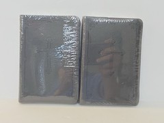 Lot Of 2 NIV Compact Bible Brown LeatherSoft Cover w/Cross Duo Tone Zondervan