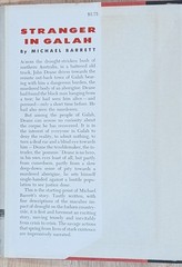 STRANGER IN GALAH by MICHAEL BARRETT HC/DJ Australian Crime Novel