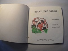 Becky, The Rabbit Gene Darby 1964 Illustrated Childrens Book Benefic Press
