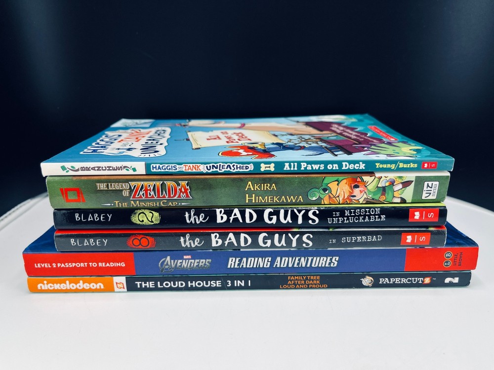 Graphic Novels For Kids Lot Of 6 Books for Grades K – 3 Boys Classroom Home