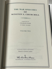 Easton Press Winston Churchill: War Speeches 1931-1945 Full Leather Fine 3 Vols