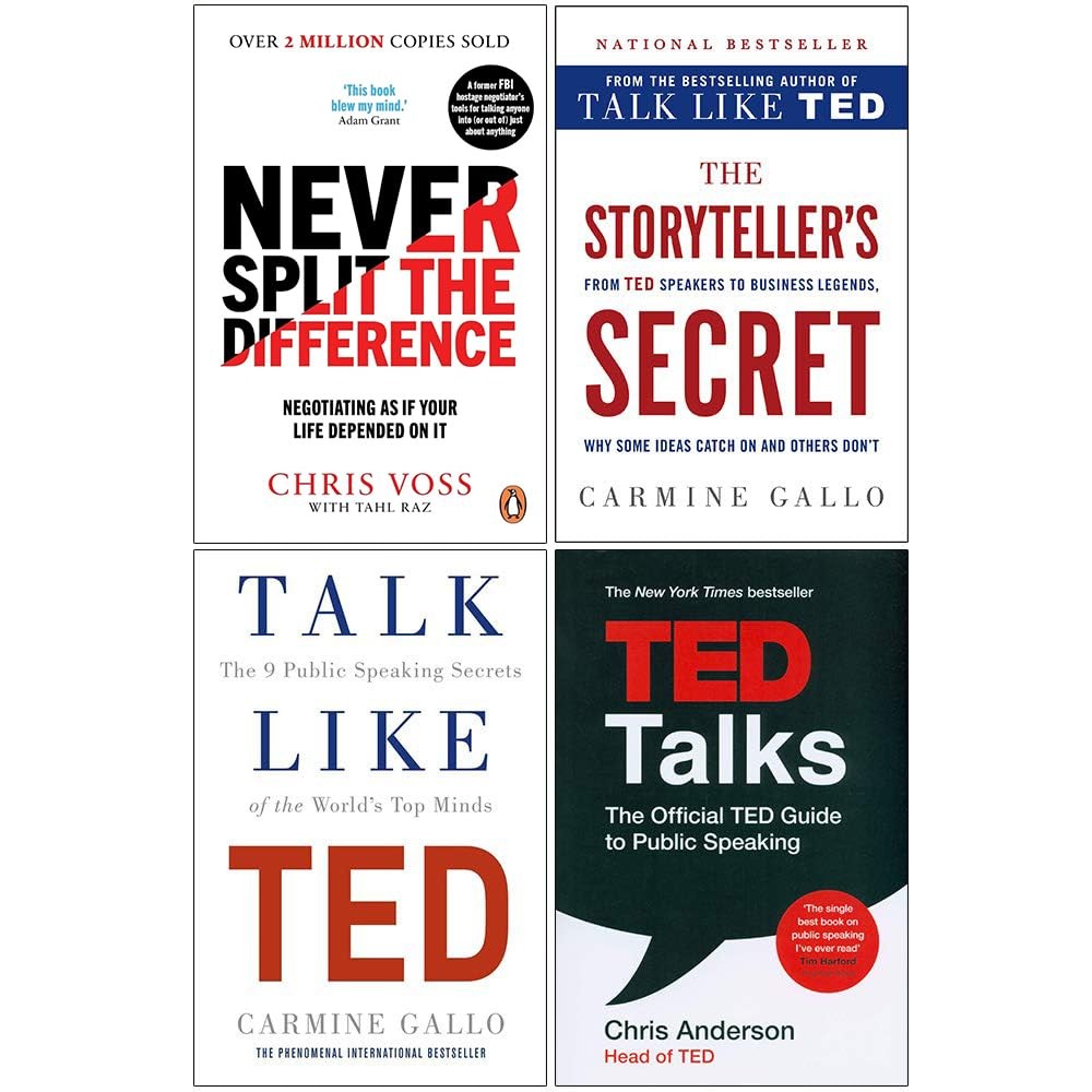 Never Split the Difference, The Storyteller’s Secret, Talk Like TED, TED Tal…