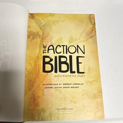 The Action Bible: God’s Redemptive Story by Doug Mauss HC 2010 Illus Cariello