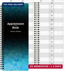 Appointment Book – Salon Appointment Book 11.5″ x 4.5″ 2 Columns Undated 6 AM.