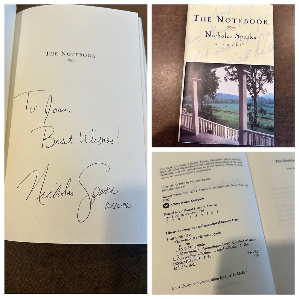 SIGNED!!! The Notebook by Nicholas Sparks (Hardcover) 1st Edition, 1st Print