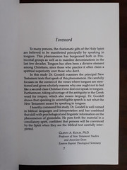 HEAVENLY TONGUES OR EARTHLY LANGUAGES? by Gary Goodell. Beacon Hill Press. 1989.