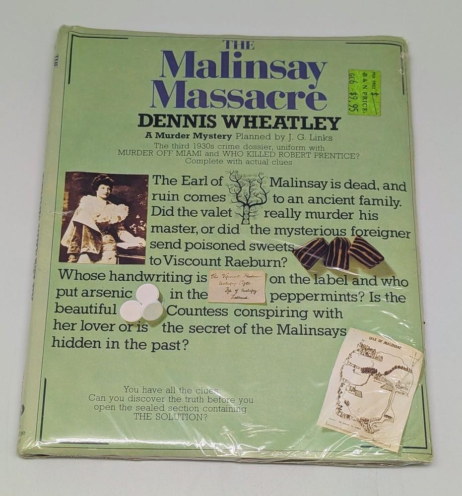 VTG SEALED – The Malinsay Massacre by Dennis Wheatley – A Murder Mystery Game