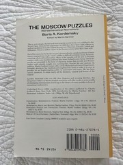The Moscow Puzzles: 359 Mathematical Recreations by Boris Kordemsky, Like new