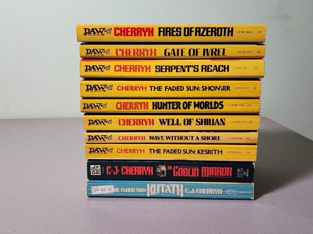 C.J. Cherryh Vintage DAW Paperback Lot of 10 Books – Gate Of Ivrel, Faded Sun