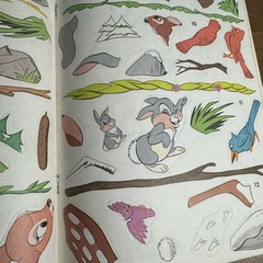 BAMBI Golden STICKER FUN 1988 Coloring Book Pre-Cut Stickers Lick Stick