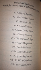 Zodiac Chillers Books 1-6 First Edition SOLD AS A SET