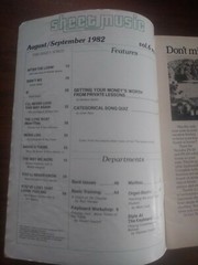 Sheet Music Magazine Back Issue August/September 1982