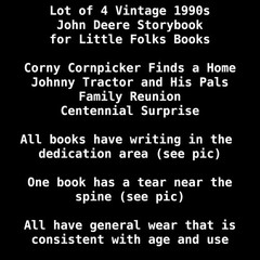 John Deere Storybook Little Folks Book Lot 1990s Corny Reunion Centennial Johnny