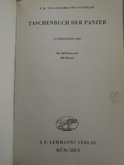 Taschenbuch Der Panzer 1969 Senger and Etterlin, F. M