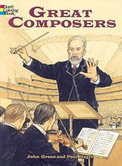 Great Composers (Dover History Coloring Book) – Paperback – VERY GOOD