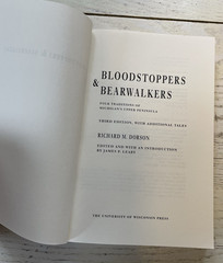 Bloodstoppers & Bearwalkers PB Book Richard Dorson Folk Upper Peninsula MI