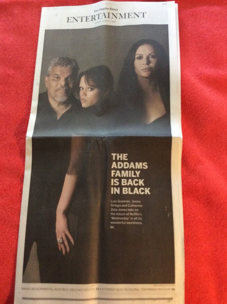 LA TIMES ENTERTAINMENT AUGUST 3 2025 BILLY JOEL ELVIS ADDAMS FAMILY JENNA ORTEGA
