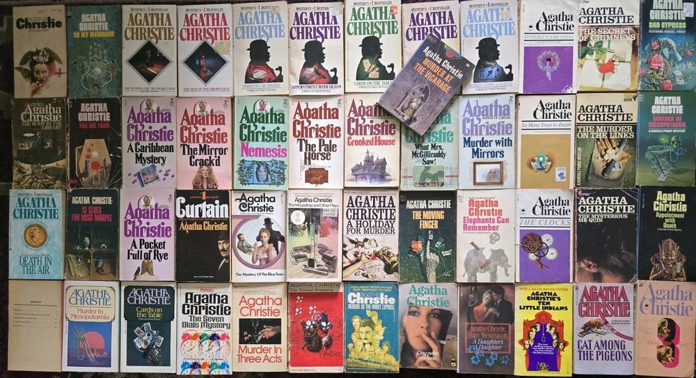 LOT 48 Agatha Christie Paperback Books Hercule Poirot Mystery PB VINTAGE