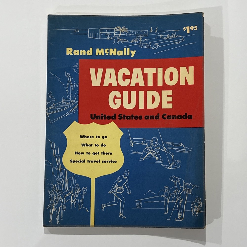VTG 1955 RAND McNALLY VACATION GUIDE United States and Canada – Paperback