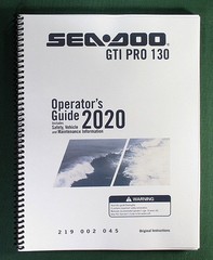 2020 SeaDoo GTI PRO 130 Operator’s Manual w/ Protective Covers