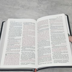 NIV Thinline Red Letter Edition Black Bible 2011 Zondervan Leathersoft Silver