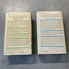Vintage 1968 Norton Anthology of English Literature Vol 1 & 2 Paperback Set