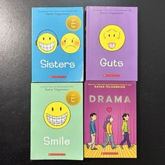 Raina Telgemeier Smile Drama Sisters Guts Lot of 4 Middle Grade Graphic Novels